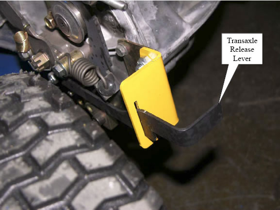 transaxle release lever for terrain truck