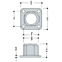 See L150 if Type L152 4 Hole Square Flange is not heavy duty enough.