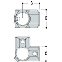 Type L21 Side Outlet Tee is used so that the upright passes through the fitting.