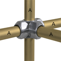 Type L35 Three Socket Cross is frequently used to tie uprights with horzontal
	pipes in three directions, all at 90 degrees to the upright.