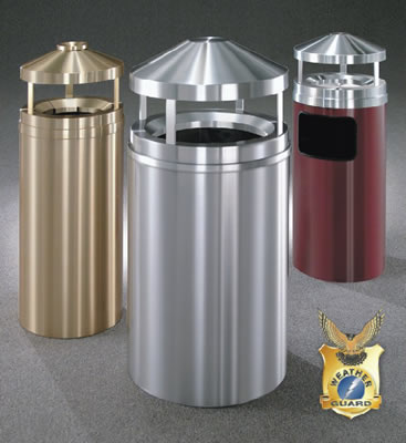 canopy top waste receptacles