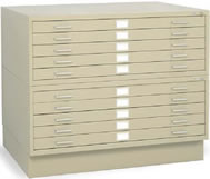5 drawer and 10 drawer steel flat files
