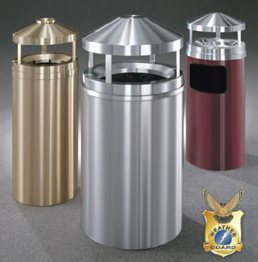 canopy top waste receptacles