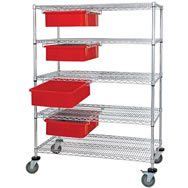 bin cart with dividable grids