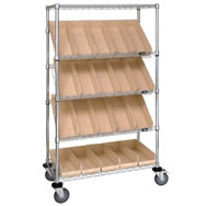 wire slanted shelf cart