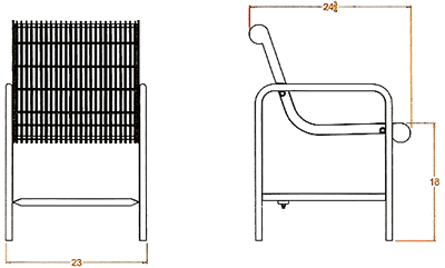 welded rod deck chair