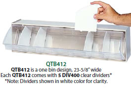 Quantum Storage QTB309GY Clear Tip Out Bins- Gray - 2.2 x 23.62 x 3.12 in.  