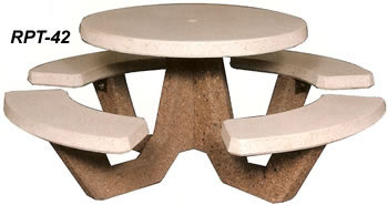 round concrete tables