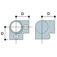 Type 20 Side Outlet Elbow can be used for the top corner joint of benches, work tables and other rectangular structures.