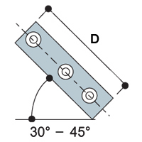 Type 30 30 to 45 degree Adjustable Cross may be used at any selected angle between 30 and 45 degrees.