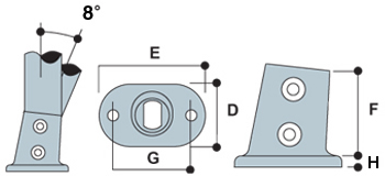 Type 67 Angle Flange is ideal to secure balustrade and guardrail systems on access ramps or other types of slopes.