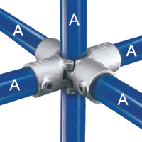 Type A40 Split Four Socket Cross  has a unique "hinge and pin" system that enables it to be used on existing structures without the need for dismantling.