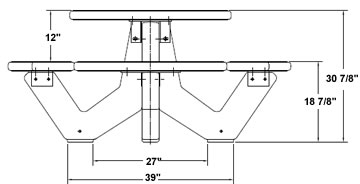 concrete round 4 seat table diagram