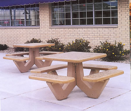 concrete square 4 seat table
