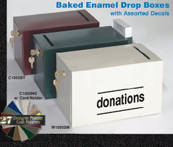 baked enamel drop boxes