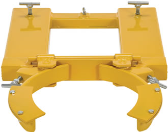 Drum Gripper Model DGS-A-PSD has a capacity of 1500 lbs and can be used with a single 30 or 55 gallon steel or plastic drums