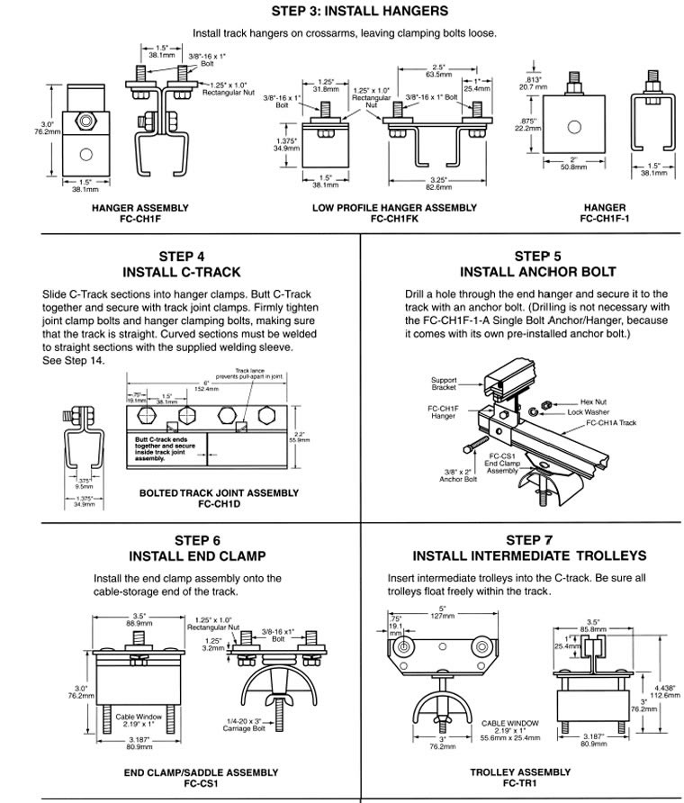 14 gauge c-track system installation instructions