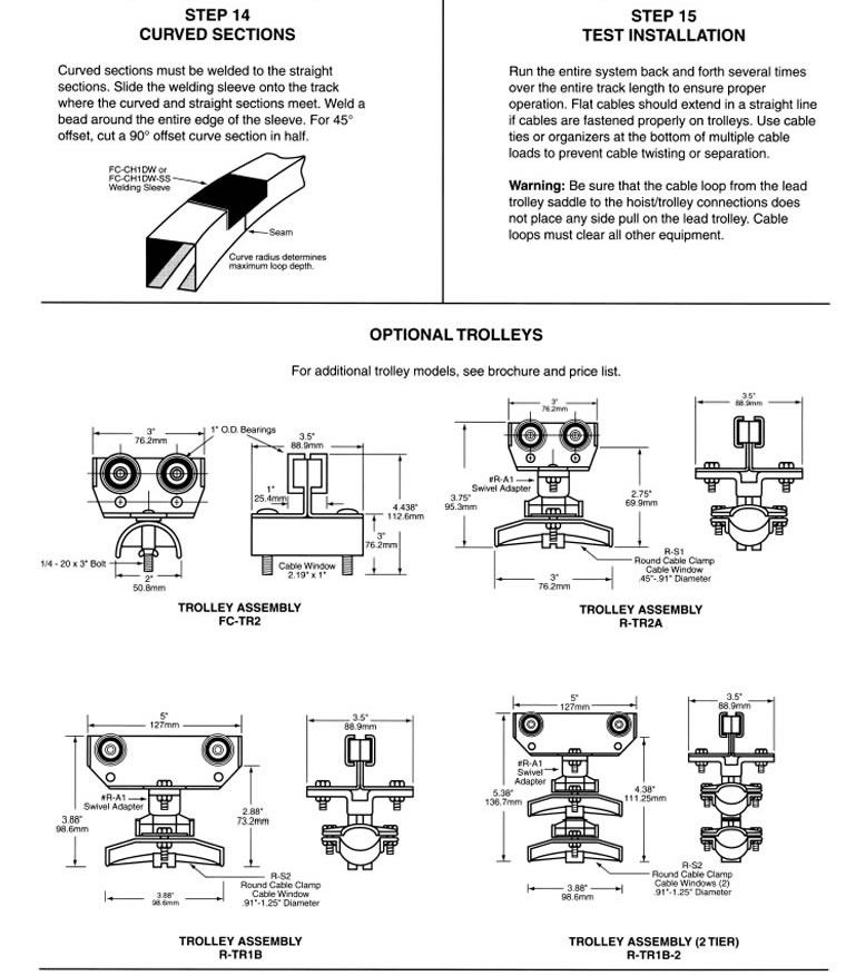 14 gauge c-track system installation instructions