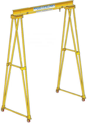 Rigid Lifelines Rolling A-Frame is the ultimate in mobility for fall protection systems.