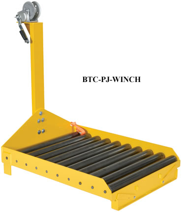 Model BTC-PJ-WINCH has a capacity of 4,000 lbs, includes a winch to pull battery and is designed to