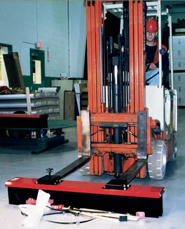 Fork Truck Brush Sweepers are ideal for interior and exterior commercial cleanup applications; docks, warehouses, and parking lots.