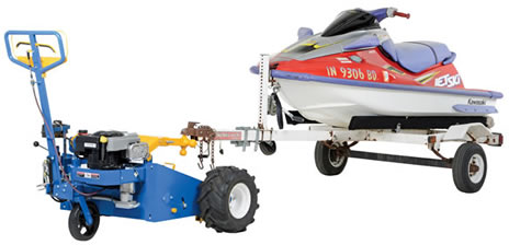 The Gas Powered Trailer Mover has a uniform pull capacity of 12,000 pounds.