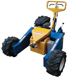 The Gas Powered Trailer Mover has a 190CC gasoline engine combined with a hydrostatic transmission to provide variable speed control and generous low speed torque for precise positioning.