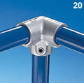 Type 20 Side Outlet Elbow is a 90 degree corner joint most frequently used for the top rail of guardrailing.