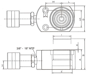 single acting low height cylinders