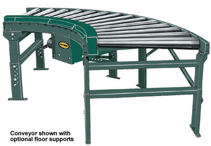 chain driven live tapered roller curve conveyor