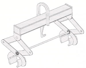 gripping lifting tongs for longer loads