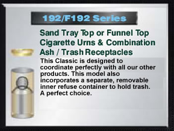 sand tray top or funnel top receptacles
