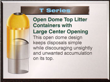 open dome top litter containers