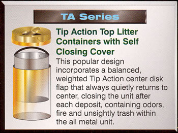 tip action top litter containers
