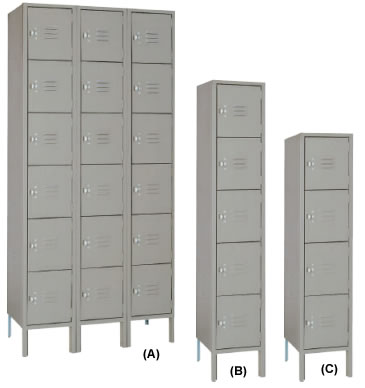 1-18 multiple tier lockers