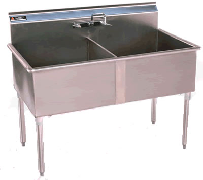 two compartment stainless steel sinks