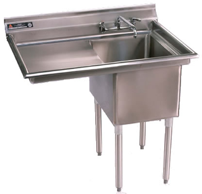 one compartment with left drainboard sink