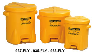 yellow oily waste cans