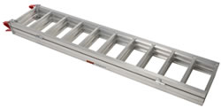 Pick-Up and Van Ramp folds up to 16 1/2" wide for storing between ATV wheels in truck.