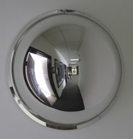 Full Dome Mirrors can be mounted directly on a wall or ceiling or suspended above in vaulted ceiling areas with the use of the included chain kit.