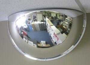 Half dome mirrors are increasingly popular in hospitals, schools, retail or any other areas with a large volume of foot traffic and blind corners.