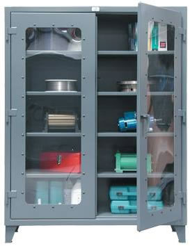 see thru door storage cabinet