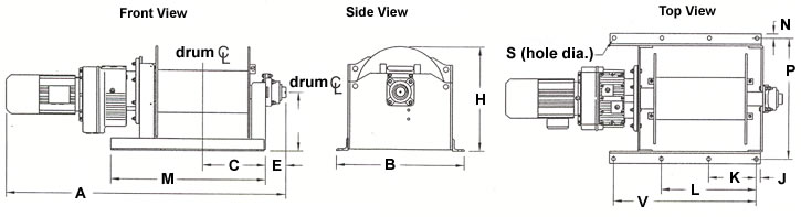 winch dimesnions