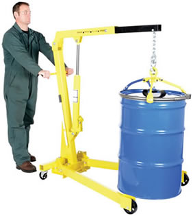 The Shop Crane Engine Hoist has a high-capacity hydraulic cylinder that provides for faster lifting action and features a large diameter ram to withstand angled loads when lifting.