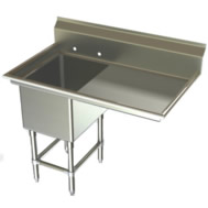 one compartment w/right drainboard sinks