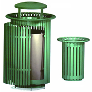 steel trash receptacles and snuffers