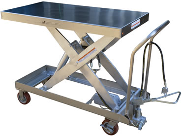 The Stainless Steel Air Hydraulic Cart Model No. AIR-2000-PSS