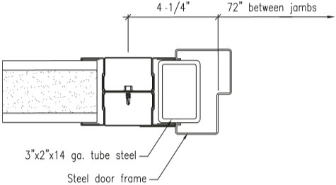 Install three (3) door frame parts into opening making sure that the mitered joint connects properly.